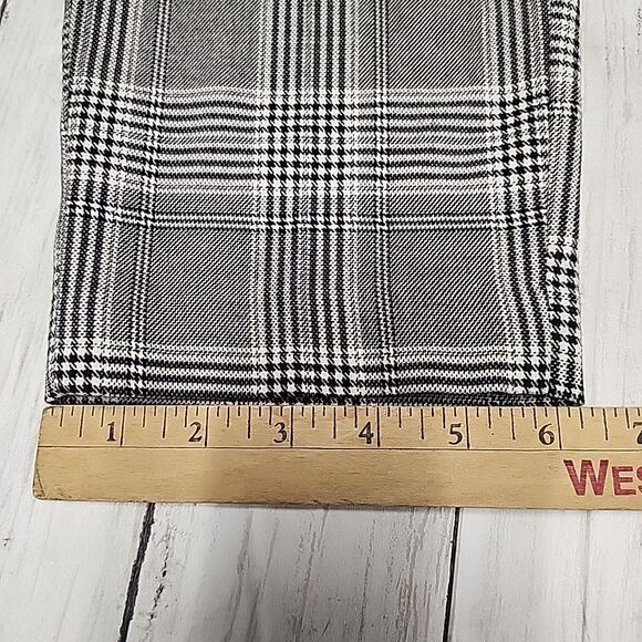 H&M Gray Tartan/Plaid Tailored Ankle Trousers Check Dress Pants Woman’s Size 4 - Picture 11 of 12
